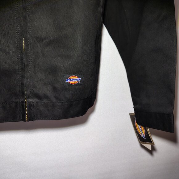 VINTAGE Dickies Jacket Size Large Black Kenwood Audio Tech Deadstock Eisenhower - Picture 4 of 16